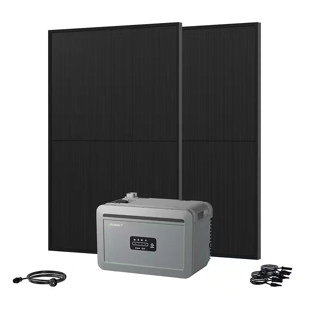 Balkonkraftwerk 910W bifazial Speicher Growatt NEXA 2000 2048Wh LFP