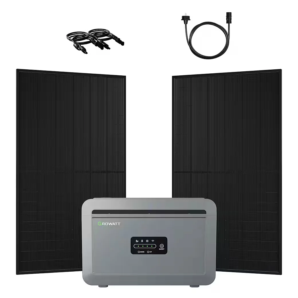 Balkonkraftwerk 1000W bifazial Speicher 2048Wh Growatt NEXA 2000 LFP