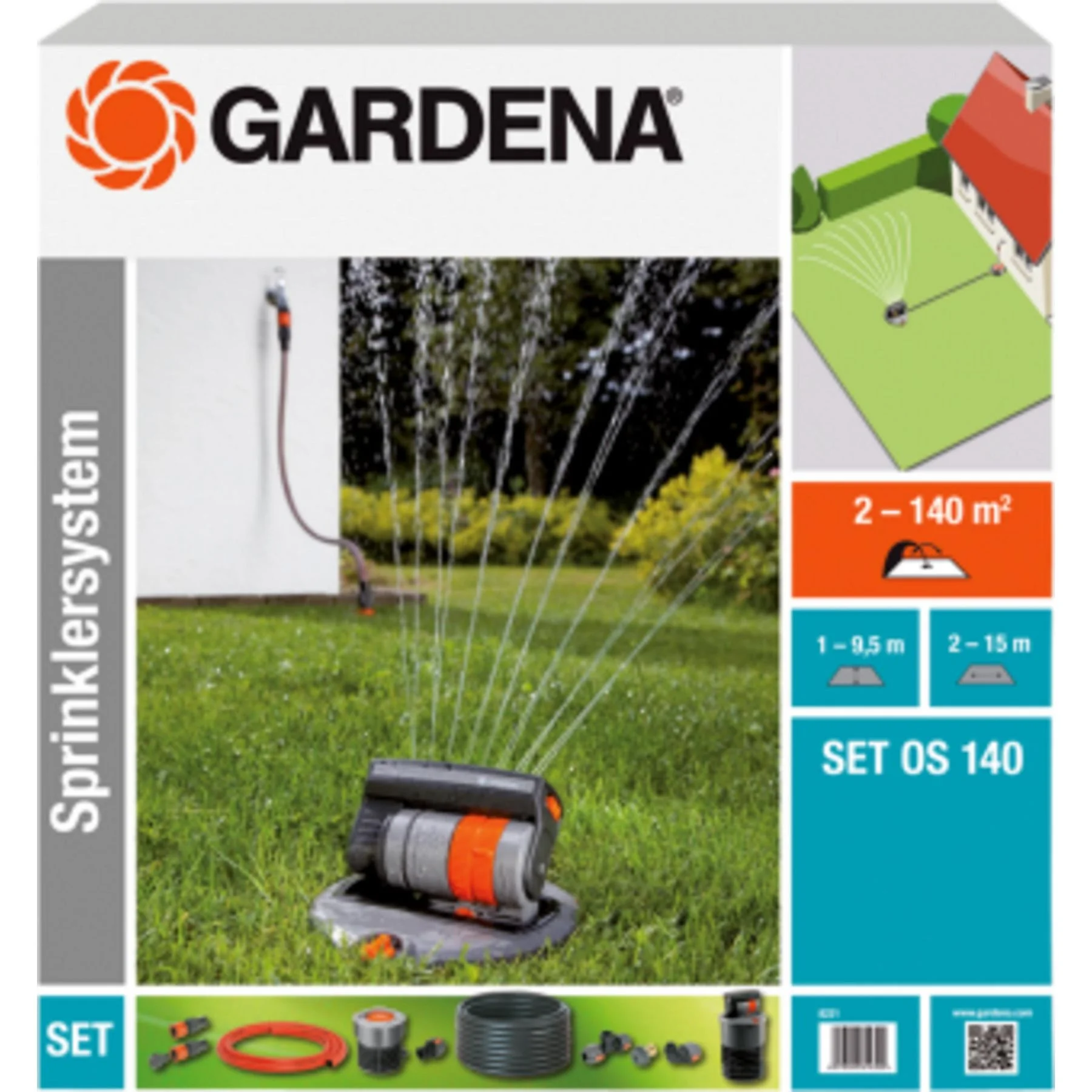 GARDENA 12285 Sprinkler Set Rasensprenger Garten Bewässerung