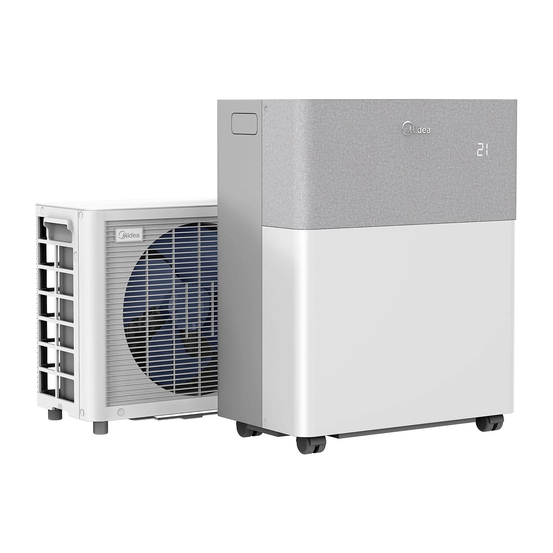 MIDEA PortaSplit Klimaanlage mobil Weiß Grau für Räume bis 42 m2