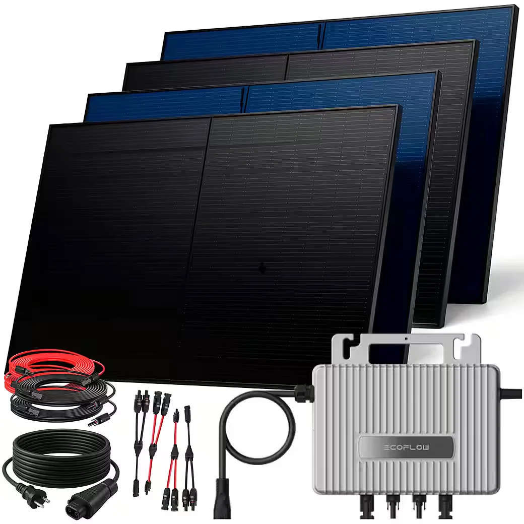 Balkonkraftwerk 2000W bifazial Full Black Komplettset Steckdose