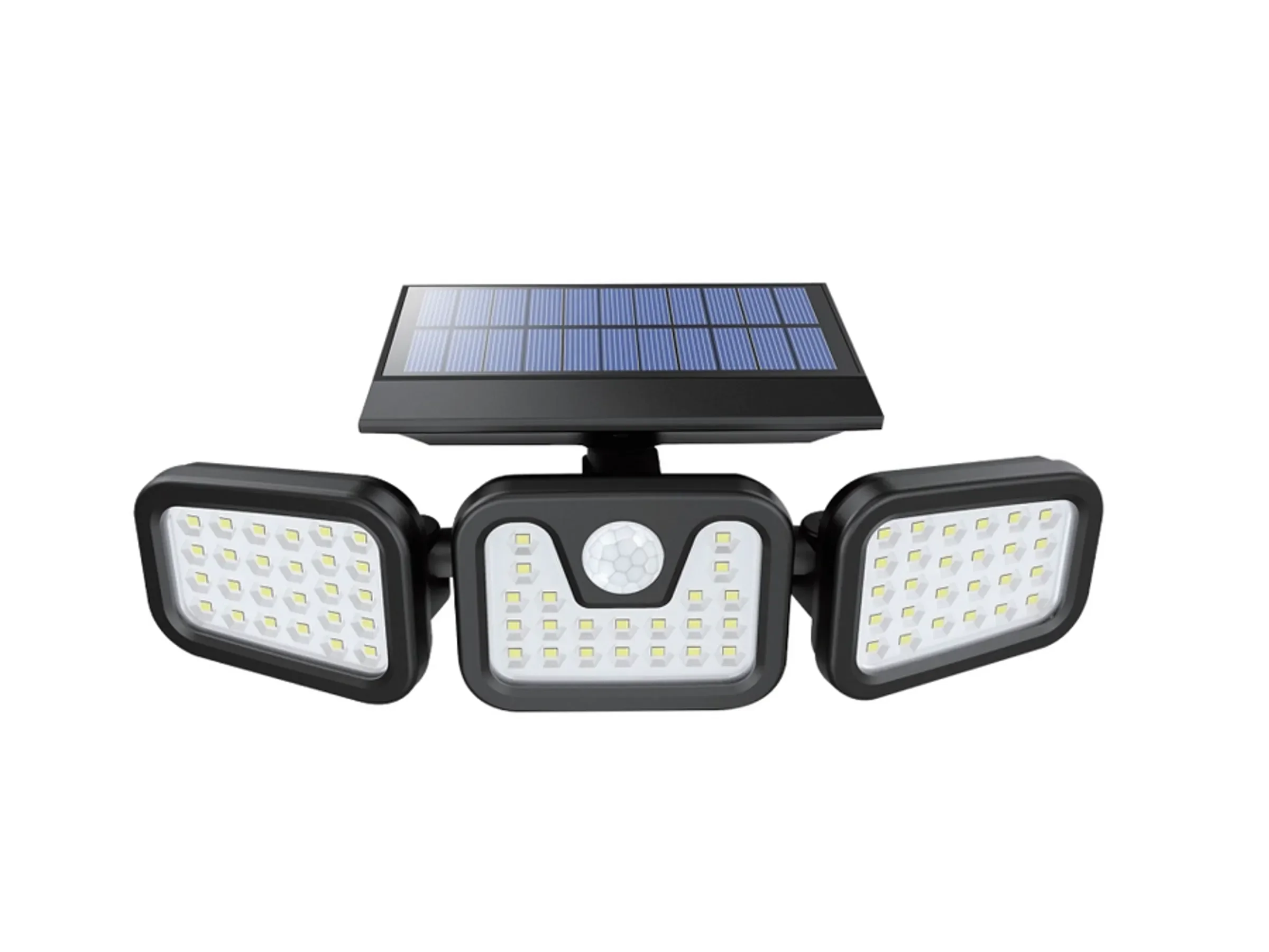 LUXULA Solar Wandleuchte Bewegungsmelder 3 Köpfe IP54 4000K